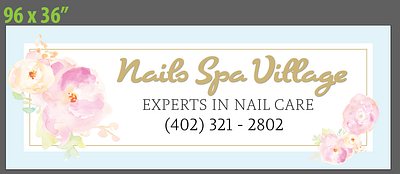 Nails Spa Village Banner branding design graphic design typography vector