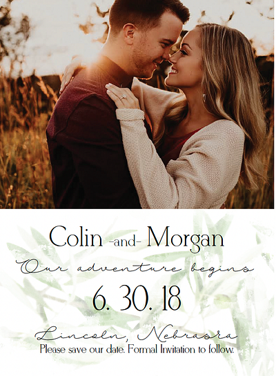 Colin and Morgan Wedding Save the Date design graphic design typography