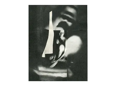 16_Frankenstein abstract art black collage face februllage februllage2023 girl graphic illustrate martovsky paper sketch