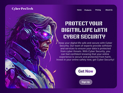 Cyber Security Landing Page app branding design graphic design illustration logo typography ui ux vector