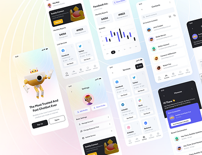 Chat Bot App - UX/UI branding design graphic design logo ui ux