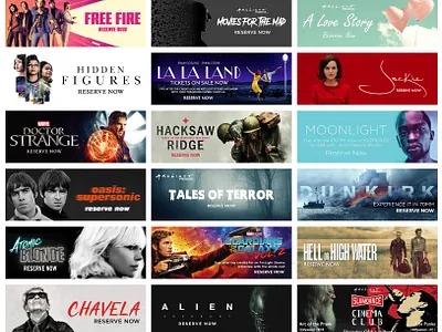 ArcLight Cinemas - Theatrical Release Banners banner design digital marketing film marketing graphic design key art photoshop web banners