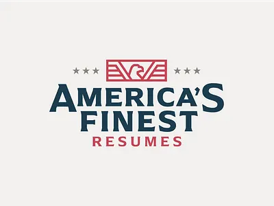 America's Finest Resumes america american american flag americas finest blue eagle logo logo design patriot patriotic red serif stars stripes usa vet veteran white