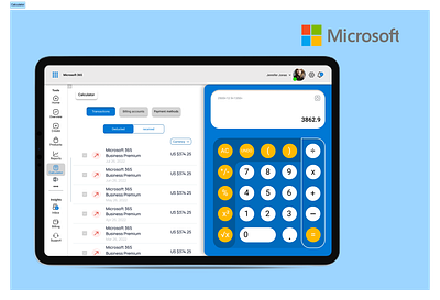 Daily UI Challenge #DailyUI Challenge 004 -Calculator calculator dailychallenge dailyui design illustration microsoft ui