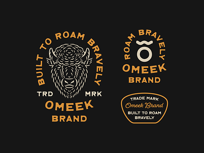 Built to Roam Bravely - Omeek Brand brand branding buffalo graphic design illustration lettering logo roam typography