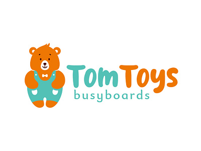 Logo for busyboard brand bear branding child children design educational toys graphic design kids logo toy vector
