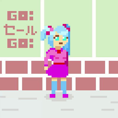 Bubble Girl Pixel Art bubble gum character creation fighting game japanese pink pixel pixel animation pixel art pixel game pixel sprite schoolgirl video game