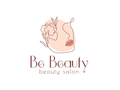 Beauty salon logo beautiful beauty branding design face flower graphic design line logo one line salon vector