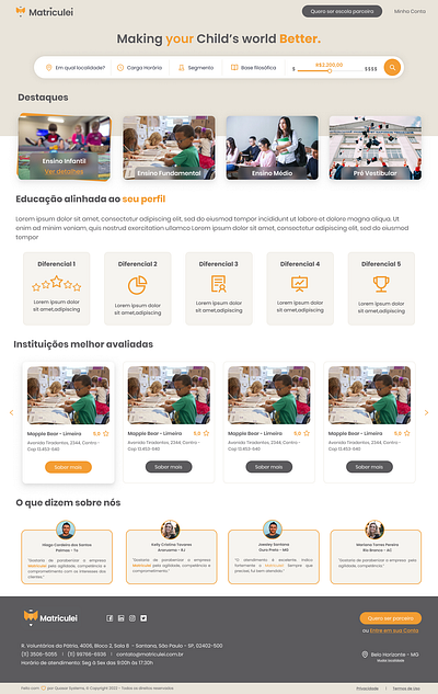 School finder Platform design edtech education edutech highschool kindergarden platform school university uxui web webapp