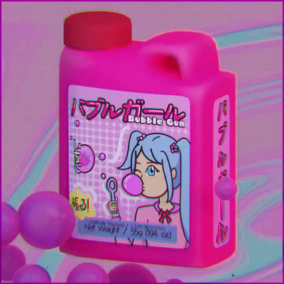 Bubble Girl Merch Tie-In 3d 3d modeling aesthetic animation anime blender branding bubblegum bubbles candy character creation graphic design illustration japan japanese package design product design product packaging schoolgirl vaporwave