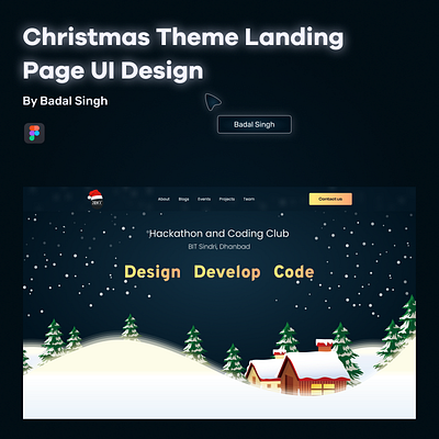 Christmas Theme Landing Page UI Design branding case study christmas coding club dark theme design graphic design illustration landing page latest theme ui ux