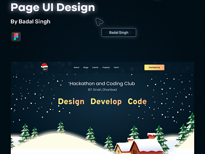Christmas Theme Landing Page UI Design branding case study christmas coding club dark theme design graphic design illustration landing page latest theme ui ux
