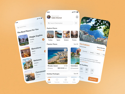 Mobile App Ui Design for a Tourism Agency conceptual design ui ux