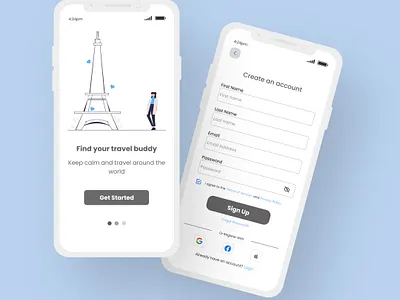 Travel App design illustration mobile app product design ui uiux