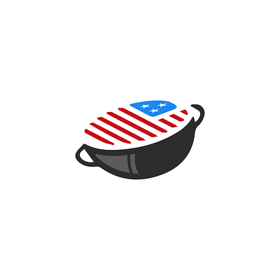 American Barbecue Logo Proposal american logo barbecue branding design flag food logo graphic design illustration logo logodesign logofolio meat restaurant usa vector