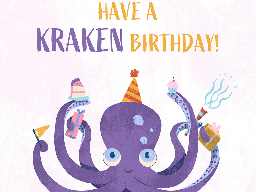 Octopus birthday card by Sara Lynn Cramb on Dribbble