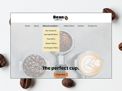 Daily UI Day 27 : Dropdown cafe dailyui design dropdown e commerce menu ui uidesign ux web website