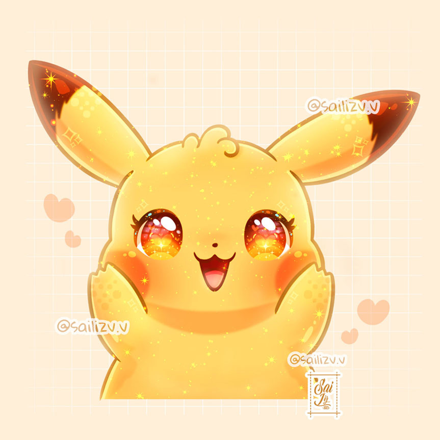 Pikachu Pokemon Kawaii!! by sailizv.v by Sai Liz on Dribbble