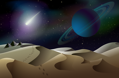 Cosmos cosmos desert illustration vector вектор иллюстрация космос пустыня
