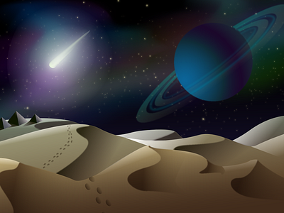 Cosmos cosmos desert illustration vector вектор иллюстрация космос пустыня