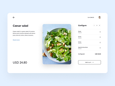 OrdrDirect app flat foodtech item material order ui ux website