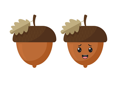 Acorn kawaii character. acorn art cartoon cute decoration design graphic design icon illustration kawaii logo modern nature print smile trend ui web