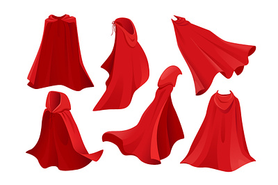 Superhero Red Cape adobe apparel cartoon character clothes costume design flat graphic hero illustration illustrator magic realistic silk super superhero textile vector wave