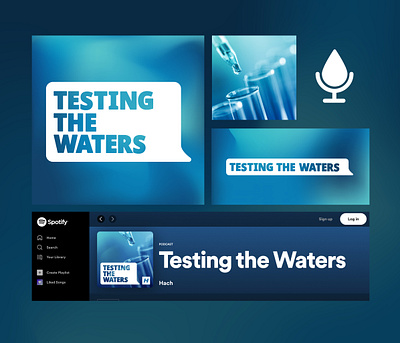 Testing the Waters Podcast blue branding design graphic design icon logo podcast science water word mark