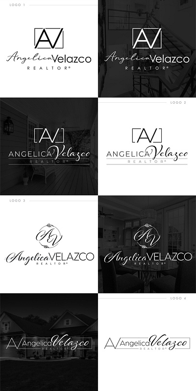 Angelica Velazco Realtor Logo Concepts branding graphic design logo vector