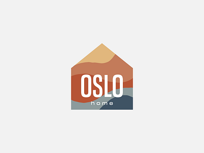 Oslo Home logo block box branding colorful house icon identity label logo mark oslo paint shapes