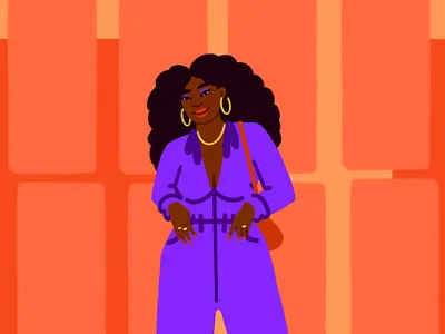 done up face femme hair illustration jumpsuit outfit portrait queer woman