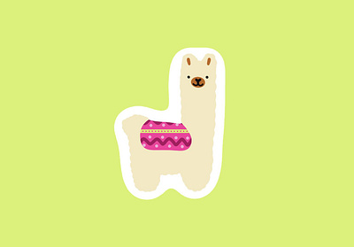 Alpaca Sticker alpaca design flat graphic design illustration sticker vector