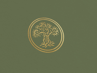 Olive Tree Mark christian church design foil icon illustration logo mark olive olive oil spiritual tree twisted wood