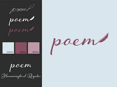poem | RWGP #9 blue brand brush script illustrator logo mellow poem quill script typography