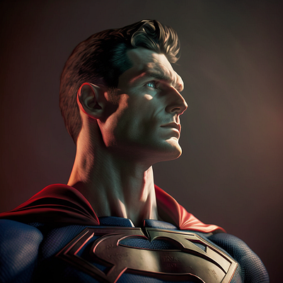Superman looking up at the Sky