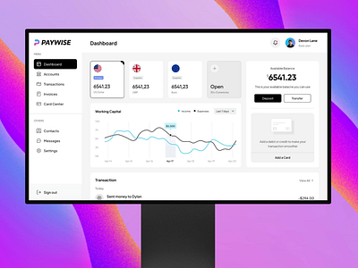 Paywise Dashboard animation branding canva figma graphic design mobile app motion graphics paywise trend ui design web design webdesign