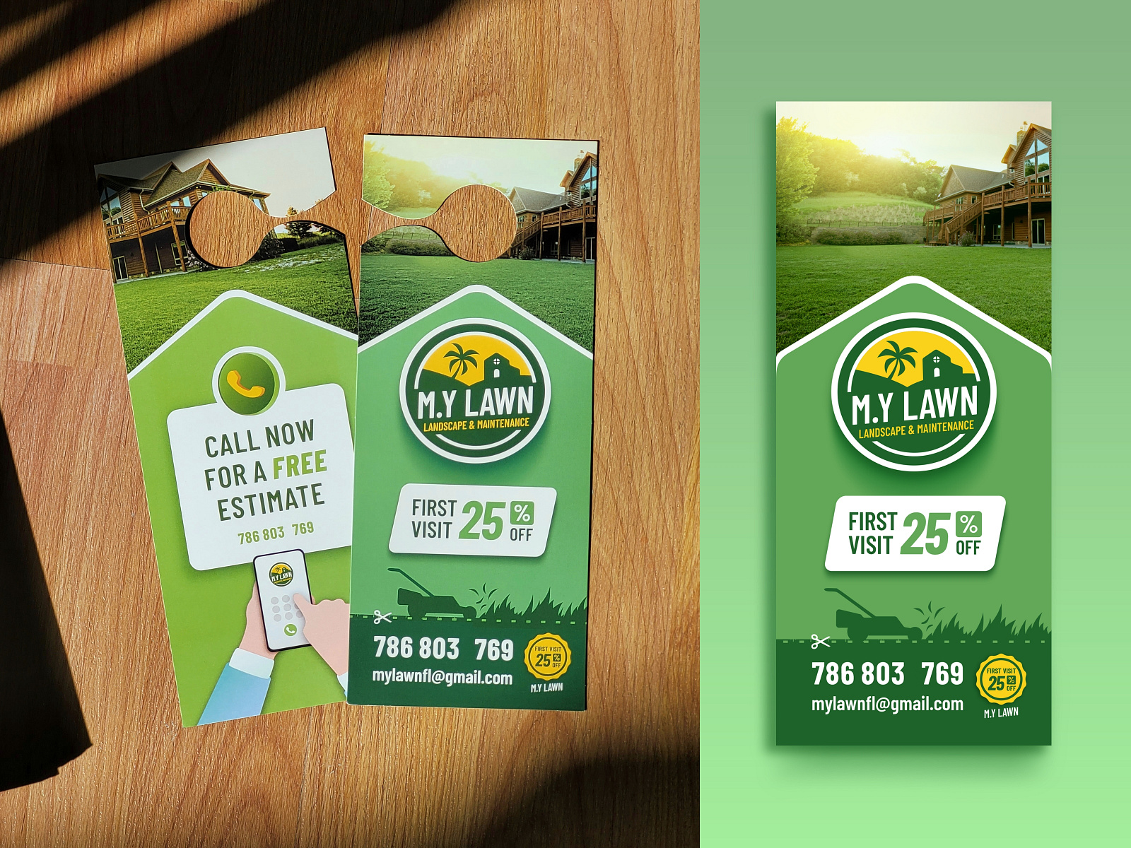 M.Y Lawn doorhangers 1/2 by Ian Ponce on Dribbble