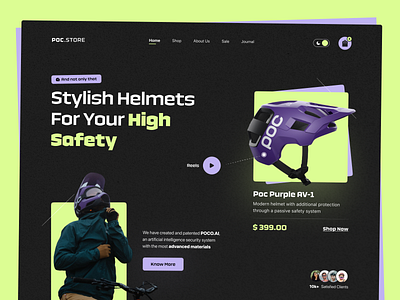 Pocstore – Sport Product Landing Page acid branding clean creative dark ecommerce equipement fashion header interface landing minimalism motorcycle product promo sport startup ui ux website