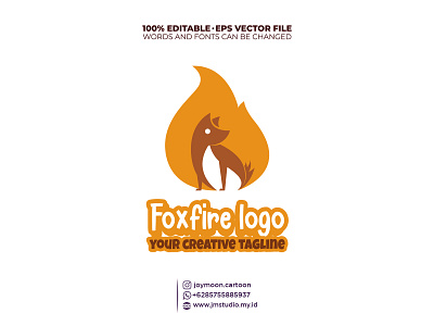 Logo fox with fire animal branding cute design fire flame fox graphic design happy illustration kids logo logo modern logo simple on fire simple vector