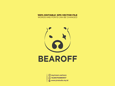 Simple Head Bear Logo bear branding cartoon design graphic design grizzly head illustration kids logo modern logo simple vector