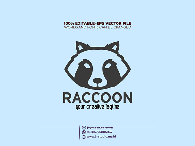 Racoon head logo animal branding cartoon cute design graphic design head illustration logo racoon simple logo vector