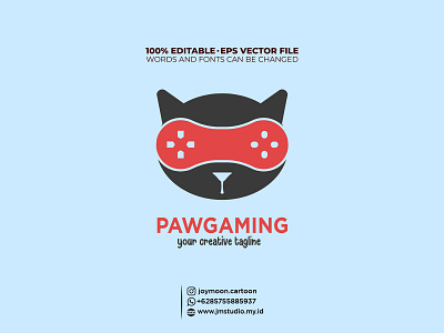 Paw Gaming Logo Head branding cute design gaming graphic design icon icon gaming illustration kids logo modern logo paw symbol vector