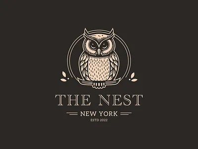 The Nest Coffee Shop bird branding character coffee coffee shop design flat icon illustration logo logo design mascot mascot design owl vector