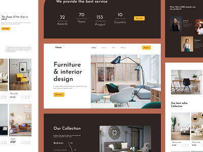 Furniture Landing Page | Exploration app co working company company profile design e commerce figma furniture header hero landing page sofa store table ui uidesigner ux website workbench