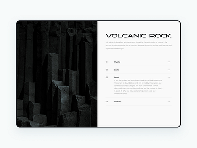 Volcanic rock design ui ux web