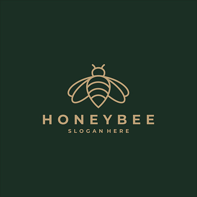 Honey Bee Logo awesome bee branding company creative design dribbble graphic design honey lineart logo luxury simple vector