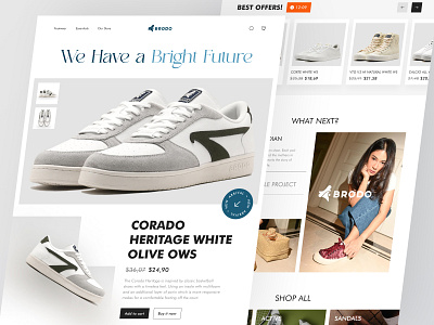 BRODO - Shoes Store Landing Page clean e commerce fashion footwear landing page minimal online shop shoes shoes store shop shopify store sneakers website website design