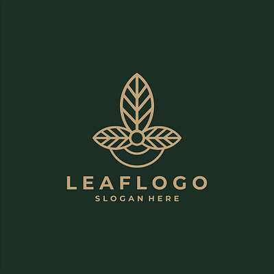 Simple Leaf Logo awesome brand branding company creative design dribbble eco gold graphic design illustration leaf lineart logo luxury simple vector