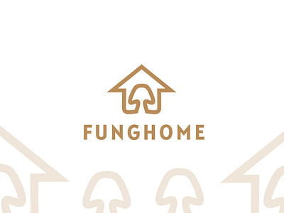 Logo design | FUNGHOME shop market brand branding design fungi fungus graphic design home house illustration logo logo design market mushroom sandy brown vector virtual identify