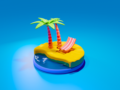 Isometric Beach - 3D 3d beach blender design isometric